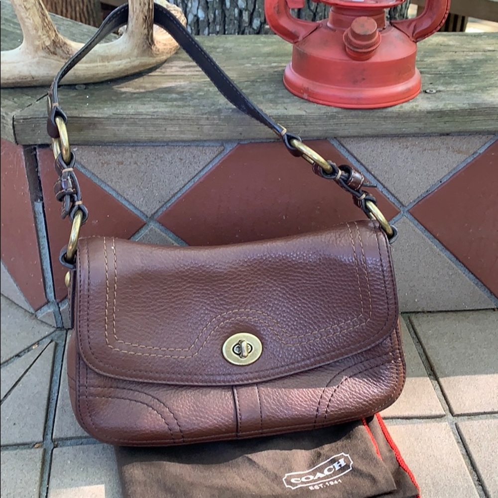 Coach leather bag.